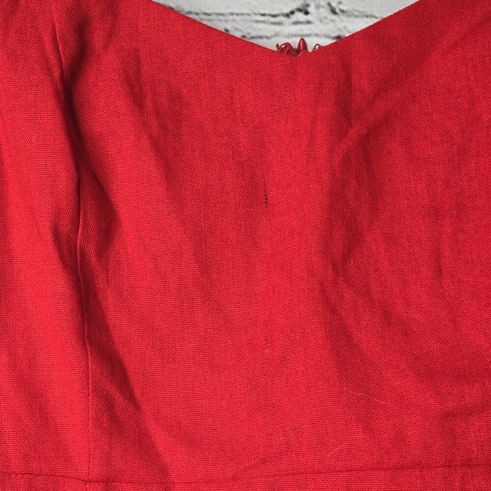 Francescas Mi Ami Grettie Bow Back Mini Dress Red New Size Large Puff Sleeve - Picture 14 of 14